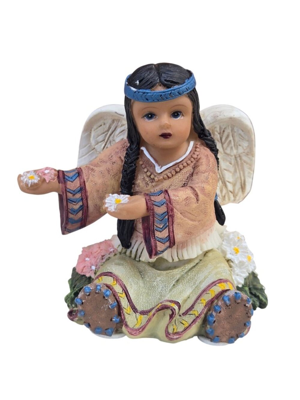 Native American Angel Figurine 3 Inch Vintage Miniature Trinket Collectible
